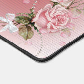 ヴィンテージピンクローズエドワーディアンエラモティーチックデスクマット デスクマット (コーナー)