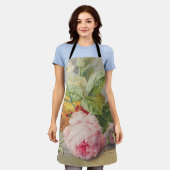 ヴィンテージピンクローズエプロン エプロン (着用した状態)