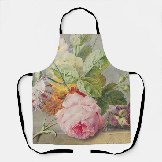 ヴィンテージピンクローズエプロン エプロン (正面)