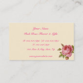 ヴィンテージピンクローズエレガントフローラ 名刺 (裏面)