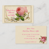 ヴィンテージピンクローズエレガントフローラ 名刺 (正面/裏面)