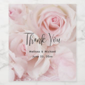 ヴィンテージピンクローズエレガントブーケありがとう ワインラベル (シングルラベル)