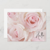ヴィンテージピンクローズエレガントブーケハロー シーズンポストカード (正面/裏面)