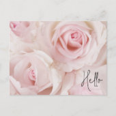 ヴィンテージピンクローズエレガントブーケハロー シーズンポストカード (正面)