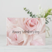 ヴィンテージピンクローズエレガントブーケバレンタインデー カード (スタンド正面)