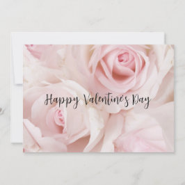 ヴィンテージピンクローズエレガントブーケバレンタインデー カード