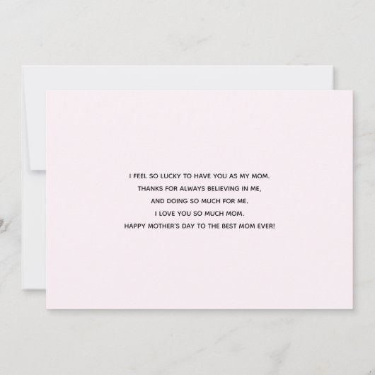 ヴィンテージピンクローズエレガントブーケ母の日 カード (裏面)