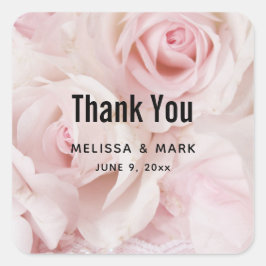 ヴィンテージピンクローズエレガントブーケ スクエアシール