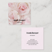 ヴィンテージピンクローズエレガントブーケ スクエア名刺 (正面/裏面)
