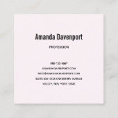 ヴィンテージピンクローズエレガントブーケ スクエア名刺 (裏面)