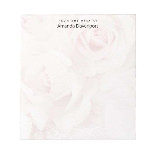 ヴィンテージピンクローズエレガントブーケ ノートパッド (正面)