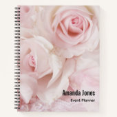 ヴィンテージピンクローズエレガントブーケ ノートブック (正面)