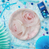 ヴィンテージピンクローズエレガントブーケ ペーパープレート (パーティー)