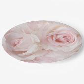 ヴィンテージピンクローズエレガントブーケ ペーパープレート (アングル)