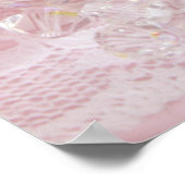 ヴィンテージピンクローズエレガントブーケ ポスター (角)