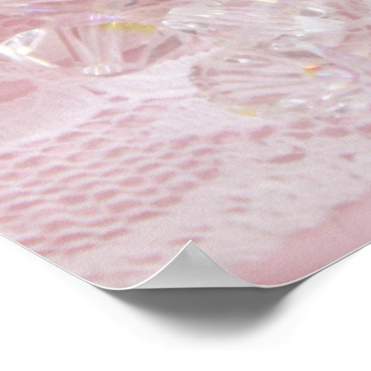 ヴィンテージピンクローズエレガントブーケ ポスター (角)