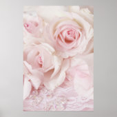 ヴィンテージピンクローズエレガントブーケ ポスター (正面)