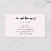 ヴィンテージピンクローズエレガントブーケ 名刺 (裏面)