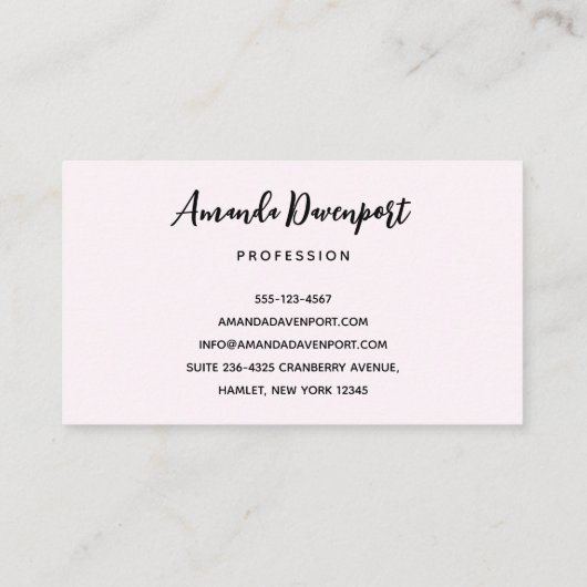 ヴィンテージピンクローズエレガントブーケ 名刺 (裏面)