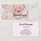 ヴィンテージピンクローズエレガントブーケ 名刺 (正面/裏面)