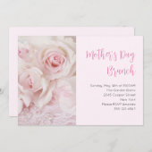 ヴィンテージピンクローズエレガントマザーズデイブラン 招待状 (正面/裏面)
