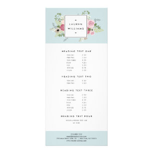 ヴィンテージピンクローズオンミントアンティークブルー ラックカード