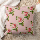 ヴィンテージピンクローズガーデン装飾用クッション クッション (ブランケット)