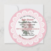 ヴィンテージピンクローズガールベビーシャワー招待状 招待状 (裏面)
