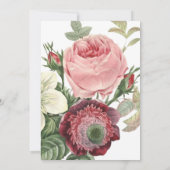 ヴィンテージピンクローズガール誕生日招待状 招待状 (裏面)