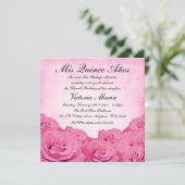 ヴィンテージピンクローズキンセアニェラ誕生日パーティー 招待状 (スタンド正面)