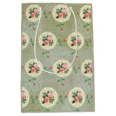 ヴィンテージピンクローズグリーンアレーダマスク ミディアムペーパーバッグ (正面)