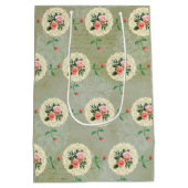 ヴィンテージピンクローズグリーンアレーダマスク ミディアムペーパーバッグ (裏面)