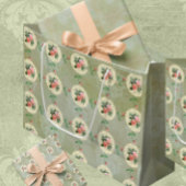 ヴィンテージピンクローズグリーンアレーダマスク ラージペーパーバッグ