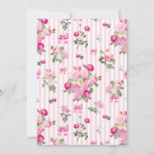 ヴィンテージピンクローズコケッタボウストライプ 招待状 (裏面)