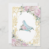 ヴィンテージピンクローズシンデレラプリンセスベビーシャワー 招待状 (裏面)