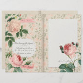 ヴィンテージピンクローズスクラップブック紙 (正面/裏面)