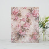 ヴィンテージピンクローズスクラップブック紙 (スタンド正面)