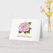 ヴィンテージピンクローズスケッチグッドマンスーカード カード (黄色い花)