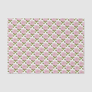 ヴィンテージピンクローズスケッチ10インチx 15インチティッシュペーパー 薄葉紙