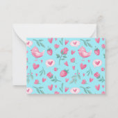 ヴィンテージピンクローズストロベリーバレンタインデー ノートカード (裏面)