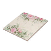 ヴィンテージピンクローズセラミックタイル タイル (側面)