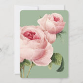 ヴィンテージピンクローズセージブライダルシャワー結婚ズ 招待状 (裏面)