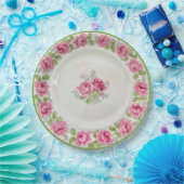 ヴィンテージピンクローズティーパーティー紙プレート ペーパープレート (パーティー)