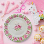 ヴィンテージピンクローズティーパーティー紙プレート ペーパープレート (パーティー)