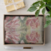 ヴィンテージピンクローズデクページティッシュペーパー 薄葉紙 (ギフト)