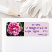 ヴィンテージピンクローズバラ写真差出人住所ラベル ラベル (インサイチュ)