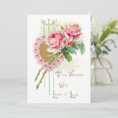 ヴィンテージピンクローズバレンタインデー シーズンカード (スタンド正面)