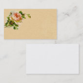ヴィンテージピンクローズビジネスプロファイルカード 名刺 (正面/裏面)