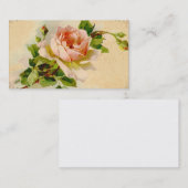 ヴィンテージピンクローズビジネスプロファイルカード 名刺 (正面/裏面)
