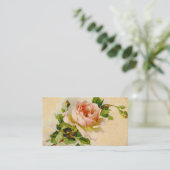 ヴィンテージピンクローズビジネスプロファイルカード 名刺 (スタンド正面)